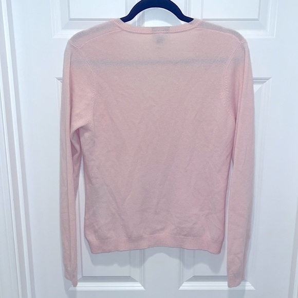 GANT 100% Cashmere V Neck Medium Sweater Pink luxury brand coastal preppy - Picture 9 of 11